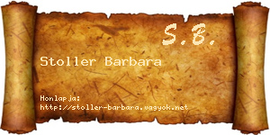 Stoller Barbara névjegykártya